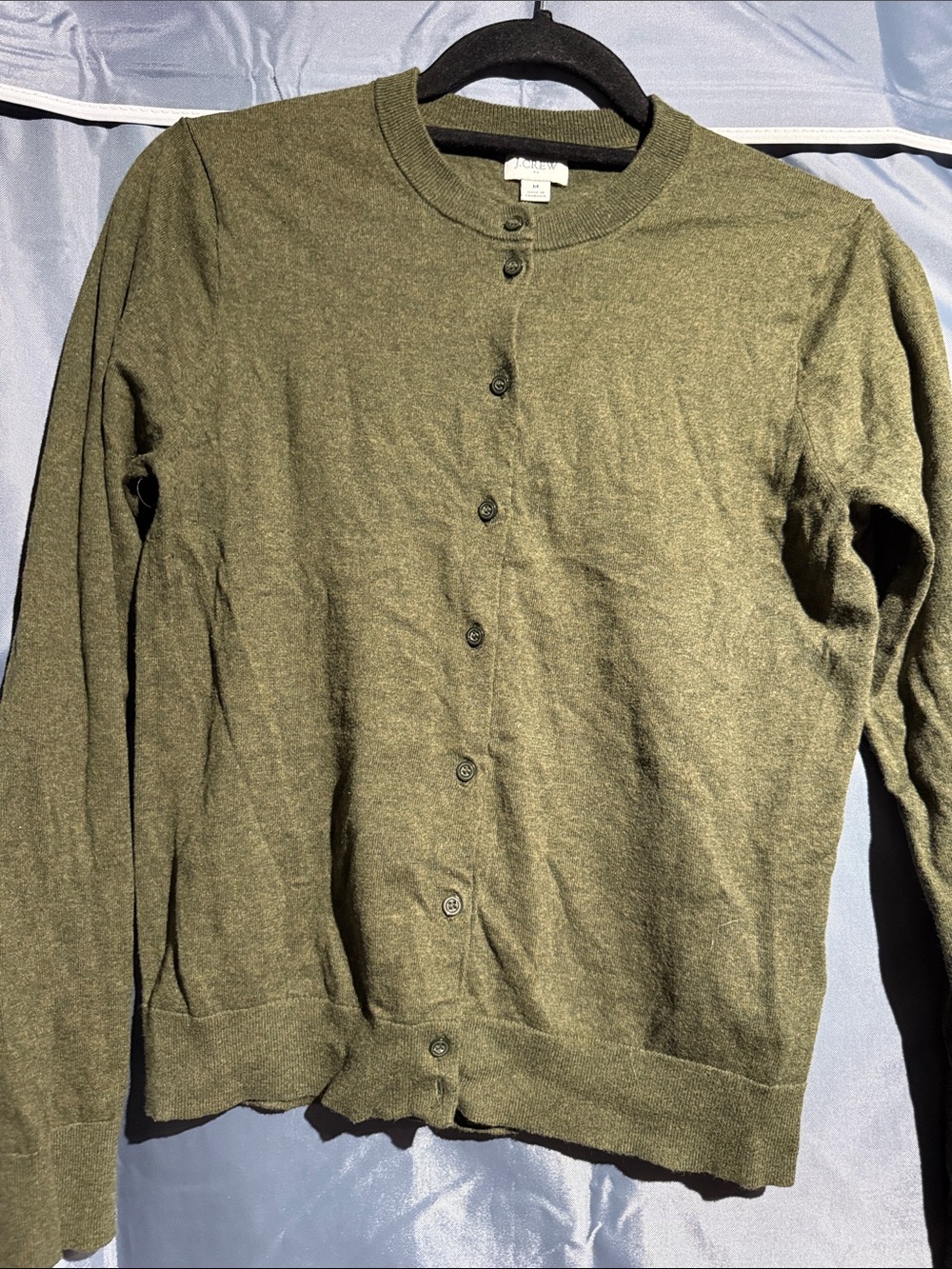 J. Crew Factory Olive Green Button-Front Men's Cardigan